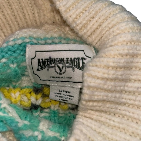 AE Oversized Fairisle Snowdrift Mock Neck Sweater - Picture 4 of 7
